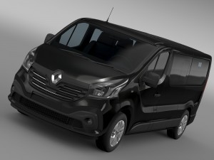 renault trafic minibus l2h1 2015 3D Model