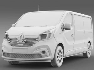 renault trafic van l2h1 2015 3D Model
