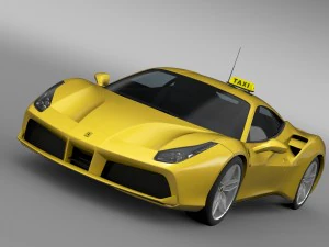 ferrari gtb 488 taxi 2016 3D Model