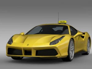 ferrari gtb 488 taxi 2016 3D Model