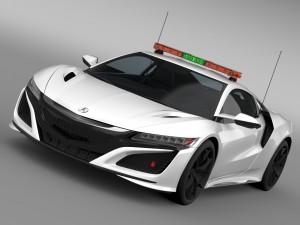 acura nsx safety car 2016 3D Model