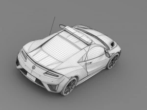 carro de seguran&ccedil;a acura nsx 2016 Modelo 3D