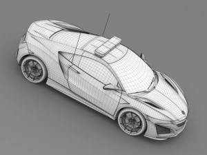 carro de seguran&ccedil;a acura nsx 2016 Modelo 3D