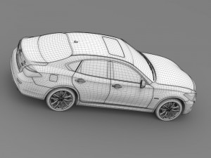 infiniti q70 hybrid y51 2015 3D Model