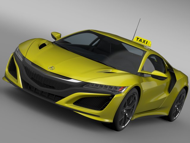 acura nsx taxi 2016 3D 모델 .c4d .max .obj .3ds .fbx .stl .blend 