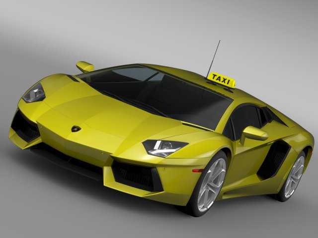 lamborghini aventador taxi 2016 3D Model .c4d .max .obj .3ds .fbx .stl .blend 