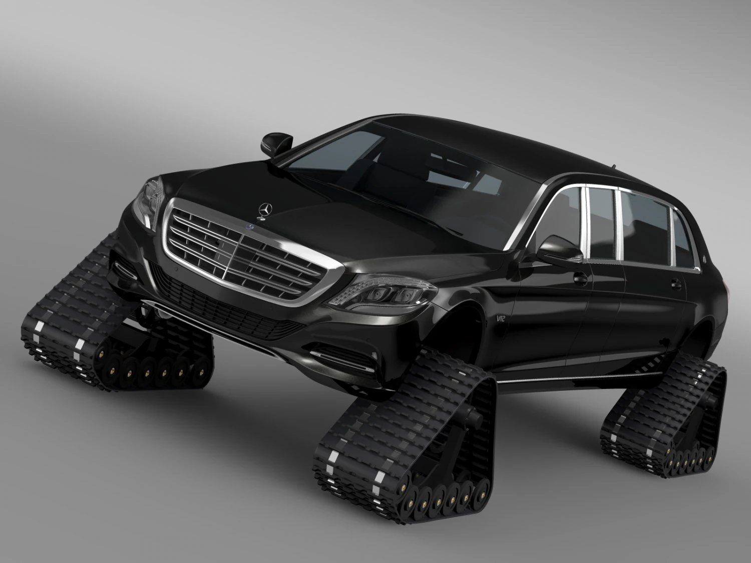 mercedes maybach pullman crawler 2016 3D Model .c4d .max .obj .3ds .fbx .stl .blend