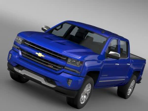 chevrolet silverado ltz z71 crew cab gmtk2 sh bo 3D Model