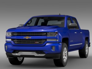chevrolet silverado ltz z71 crew cab gmtk2 sh bo 3D 모델
