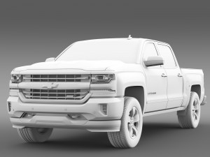 chevrolet silverado ltz z71 crew cab gmtk2 sh bo 3D 모델