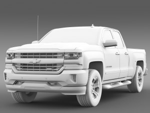 chevrolet silverado ltz z71 double cab gmtk2 st 3D Model