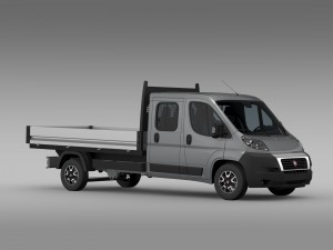 fiat ducato crew cab truck 2009-2014 3Dモデル