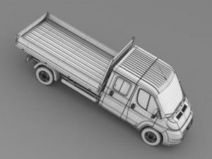 fiat ducato crew cab truck 2009-2014 3Dモデル