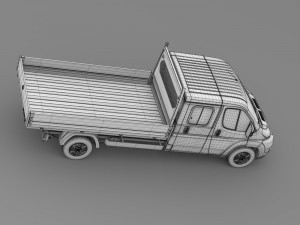 fiat ducato crew cab truck 2009-2014 3Dモデル