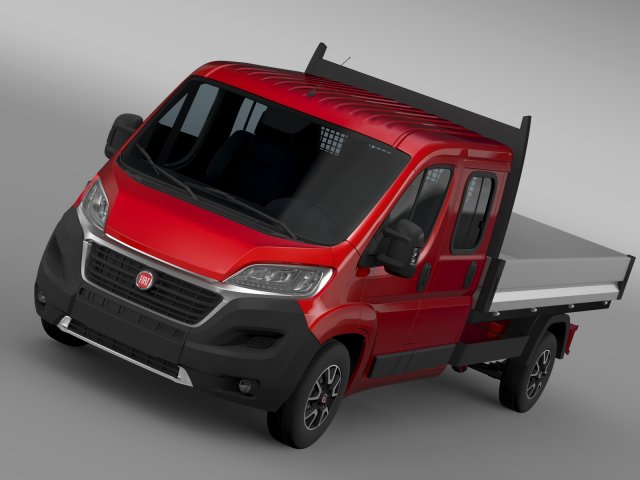 fiat ducato crew cab truck 2016 Modelo 3D .c4d .max .obj .3ds .fbx .stl .blend