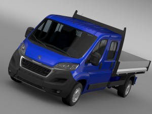 peugeot boxer crew cab truck 2016 3D Model