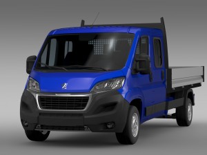 peugeot boxer crew cab truck 2016 Model 3D