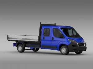 peugeot boxer crew cab truck 2016 Model 3D