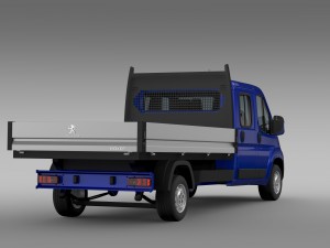 peugeot boxer crew cab truck 2016 Model 3D