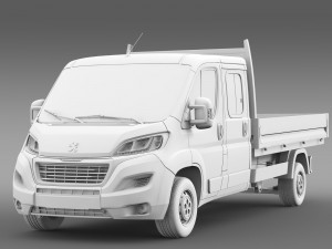 peugeot boxer crew cab truck 2016 Model 3D