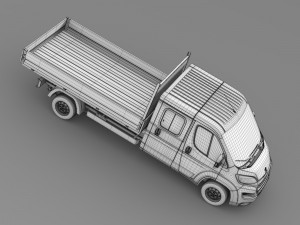 peugeot boxer crew cab truck 2016 Model 3D