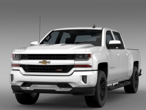 chevrolet silverado lt z71 crew cab gmtk2 short bo Modelo 3D