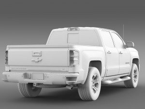 chevrolet silverado lt z71 crew cab gmtk2 short bo Modelo 3D