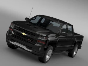 chevrolet silverado lt z71 crew cab gmtk2 standart 3D Model