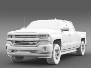 chevrolet silverado lt z71 crew cab gmtk2 standart Model 3D