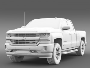 chevrolet silverado lt z71 double cab gmtk2 standa 3D 模型