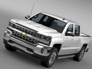 chevrolet silverado ltz crew cab gmtk2 short box 2 3Dモデル