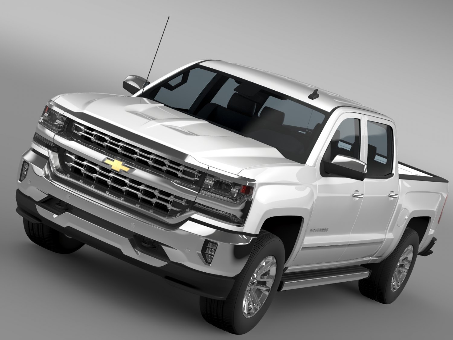 Chevrolet Silverado Ltz Crew Cab Gmtk2 Short Box 2 3d Model In