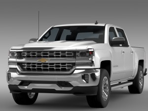 chevrolet silverado ltz crew cab gmtk2 short box 2 3D Model