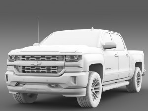 chevrolet silverado ltz crew cab gmtk2 short box 2 3D Model