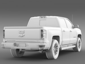 chevrolet silverado ltz crew cab gmtk2 short box 2 3D Model