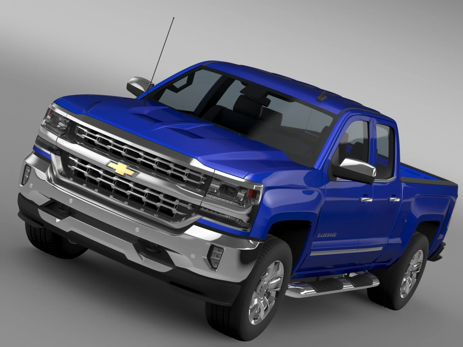 chevrolet silverado ltz double cab gmtk2 standart 3D Model .c4d .max .obj .3ds .fbx .stl .blend 