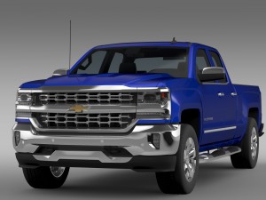 chevrolet silverado ltz double cab gmtk2 standart 3D Model