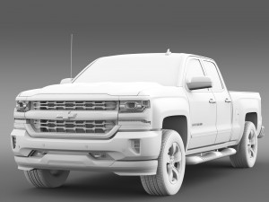 chevrolet silverado ltz double cab gmtk2 standart 3D Model