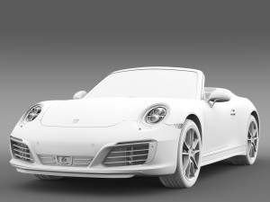 porsche 911 carrera 4 cabriolet 991 2016 Model 3D