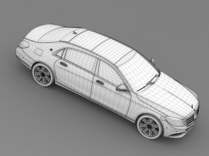 mercedes maybach guard s600 x222 2016 Model 3D