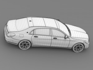 mercedes maybach guard s600 x222 2016 Model 3D