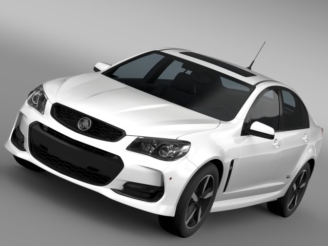 holden commodore black vf series ii 2016 3D Model .c4d .max .obj .3ds .fbx .stl .blend 