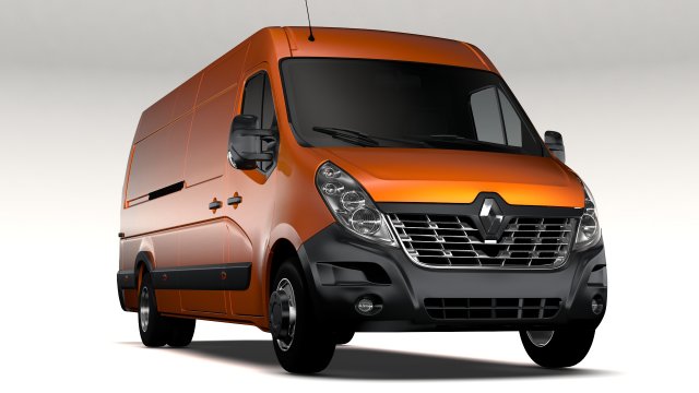 renault master l4h2 van 2017 3D Модель .c4d .max .obj .3ds .fbx .stl .blend 