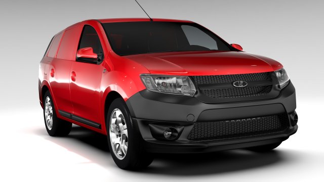 lada largus furgon 2016 3D Модель .c4d .max .obj .3ds .fbx .stl .blend 