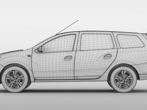 lada largus furgon 2016 3D Модель