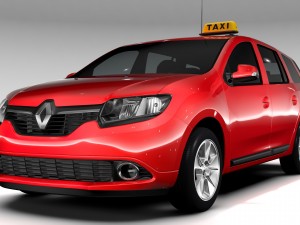renault logan mcv taxi 2016 3D 模型