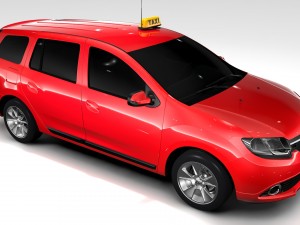 renault logan mcv taxi 2016 3D 模型