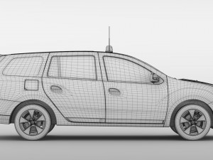 renault logan mcv taxi 2016 3D 模型