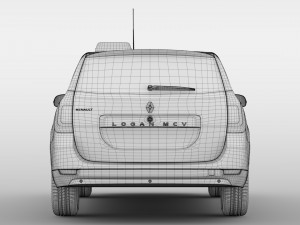 renault logan mcv taxi 2016 3D 模型