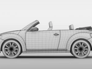 vw beetle cabriolet 2017 3D Model